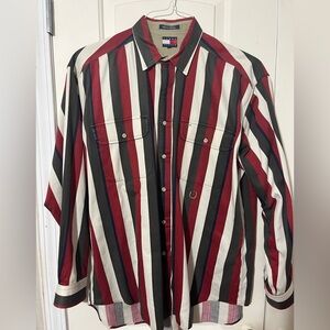 Tommy Hilfiger Red and Beige Collar Shirt